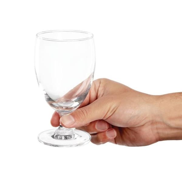 Vin glas - OLYMPIA - Kort fot - Vit - Glas - 14 cm