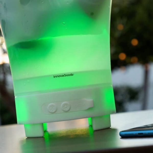 Multifunktionell iskubshink - LED - Bluetooth-högtalare - 7 färger - Laddningsbar - IPX4