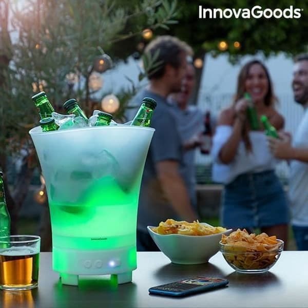 Multifunktionell iskubshink - LED - Bluetooth-högtalare - 7 färger - Laddningsbar - IPX4