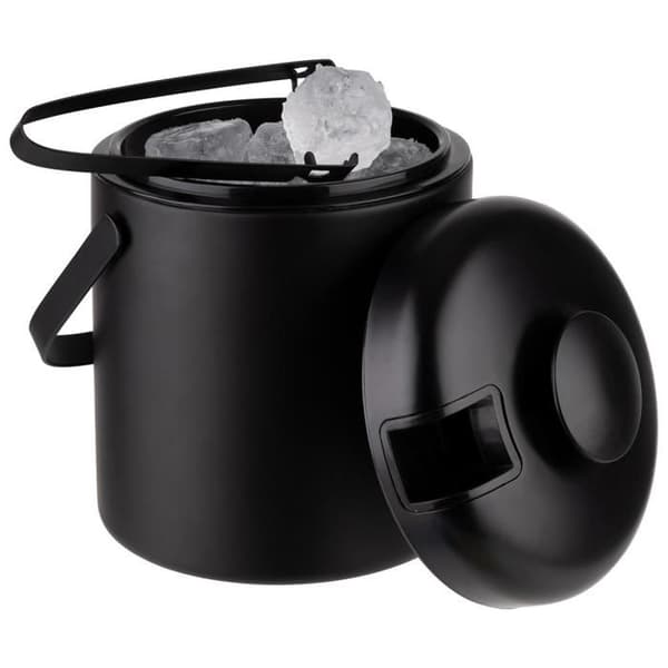 APS 36016 Ishink med istång, rostfritt stål för max. 50 isbitar, Ø 14 cm, höjd 22 cm, 1,3 liter, svart
