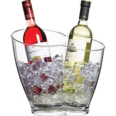 Vin- och ishink - Bar Craft - Twin Section - Akryl - Diameter 30 cm - Höjd 28 cm