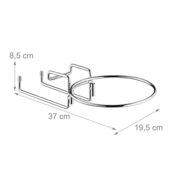 Relaxdays Champagnekylare, för vinkylare med 18 cm i diameter, platsbesparande, järn, silverfärgad
