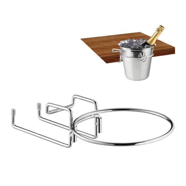 Relaxdays Champagnekylare, för vinkylare med 18 cm i diameter, platsbesparande, järn, silverfärgad