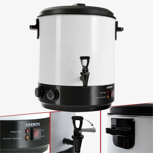 Konserveringsmaskine 28L 1800W med termostat + timer hvid