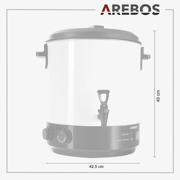 Konserveringsmaskine 28L 1800W med termostat + timer hvid