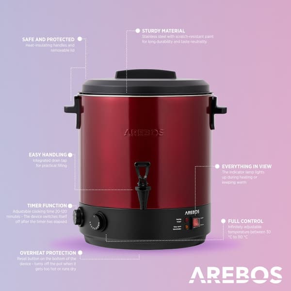 Konserveringsmaskine 28L 1800W med termostat + timer
