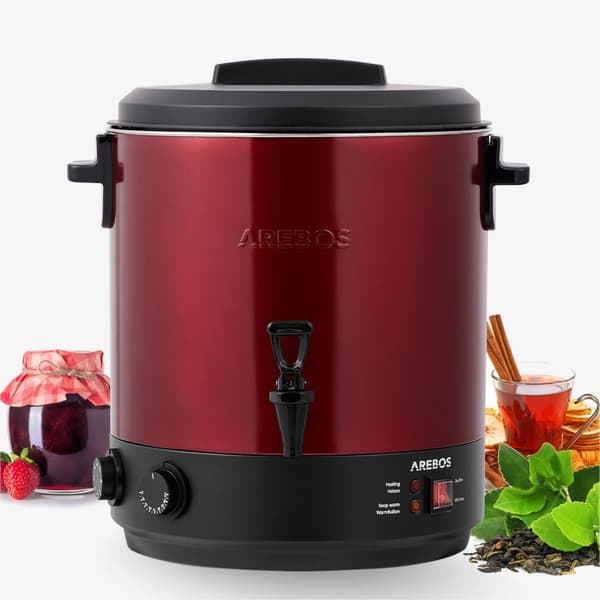 Konserveringsmaskine 28L 1800W med termostat + timer Rød