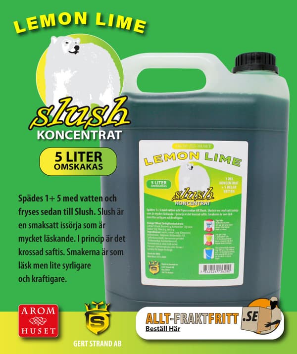 SLUSH Lemon lime koncentrat 5L, spädes 1+5