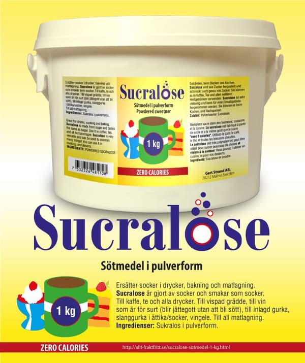 Sucralose sötmedel i pulverform 1 kg