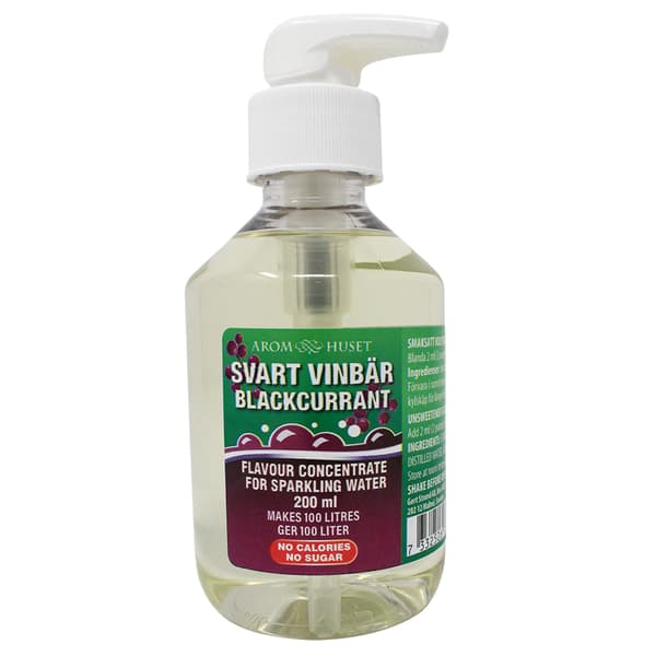 Bordsvattenarom 200 ml Svartvinbär pumpflaska, 100L
