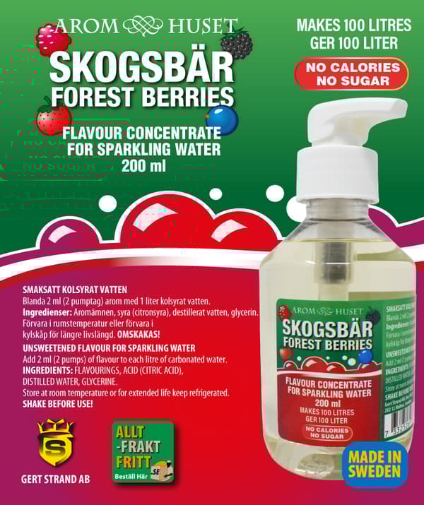 Bordsvattenarom 200 ml Skogsbär pumpflaska, 100L