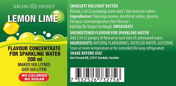 Bordsvattenarom 200 ml Lemon-Lime pumpflaska, 100L