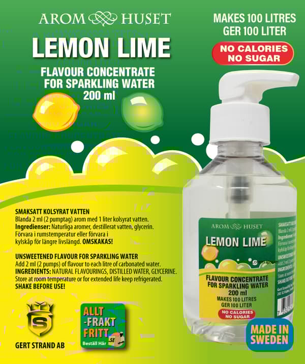 Bordsvattenarom 200 ml Lemon-Lime pumpflaska, 100L