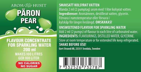 Bordsvattenarom 200 ml Päron pumpflaska, 100L