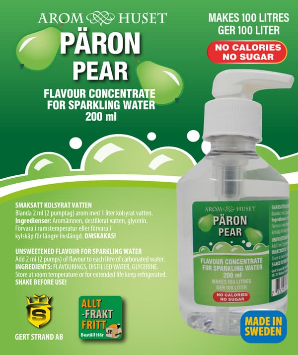 Bordsvattenarom 200 ml Päron pumpflaska, 100L