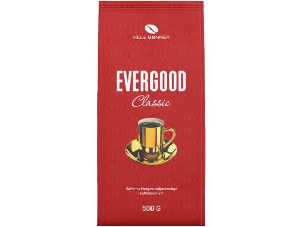 Kaffe Evergood Classic Hele Bønner 500G (1 stk.)