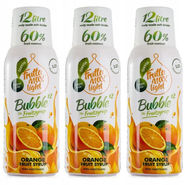 Sæt med 3 FruttaMax Orange Light koncentrater 500 ml