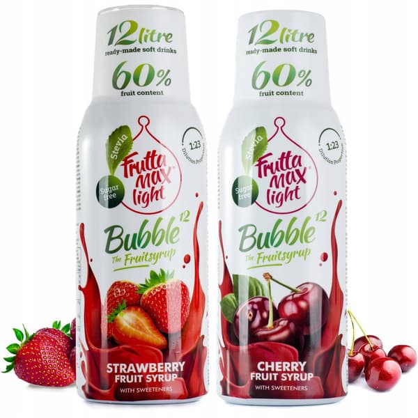 Set med 2 FruttaMax Strawberry Cherry Light koncentrat, 500 ml