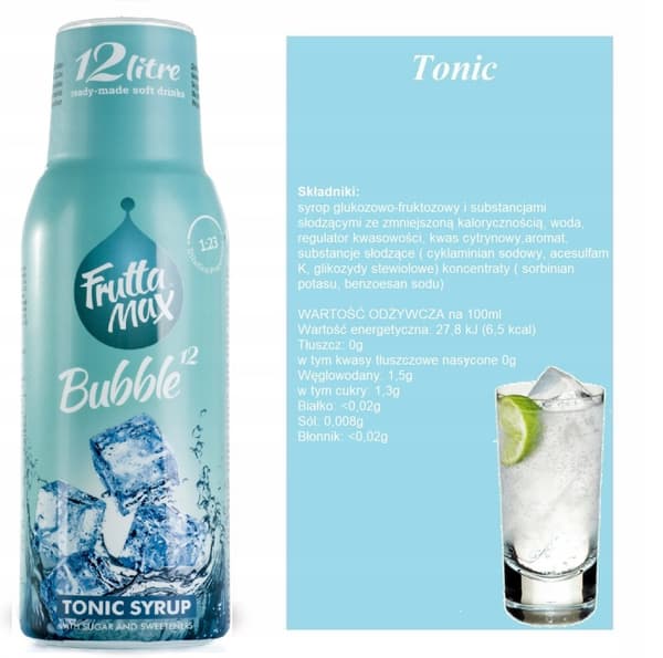 Kolmen FruttaMax-konsentraatin setti Oranssi + Tonic + Lime Mint ilman