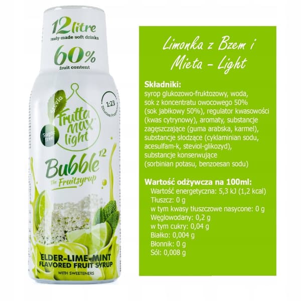 Kolmen FruttaMax-konsentraatin setti Oranssi + Tonic + Lime Mint ilman