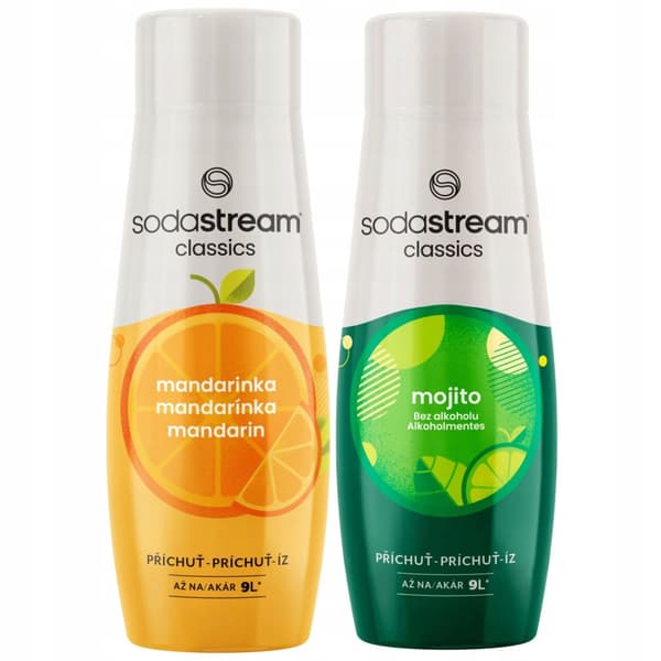 SODASTREAM Mandarin + Mojito -siirappisarja kyllästäjälle 2 kpl.