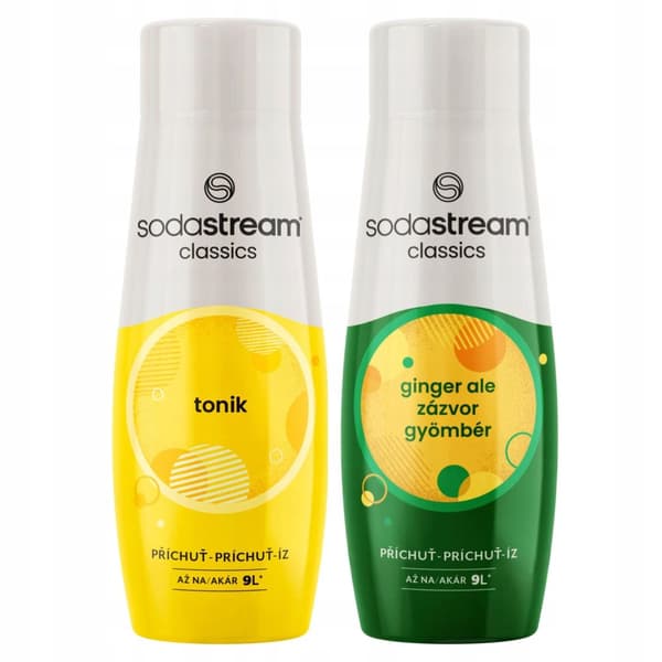 SODASTREAM Tonic + Ginger Ale -siirappisetti saturaattorille 2 kpl.