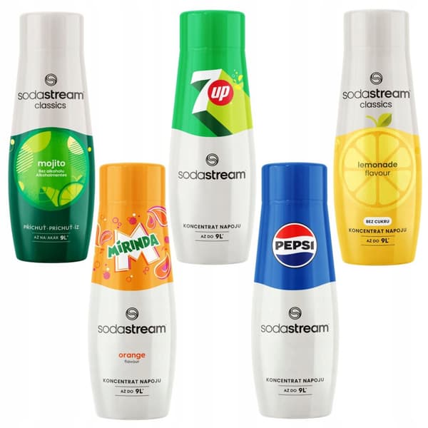 SODASTREAM Pepsi + Mirinda + 7Up + Lemonad + Mojito sirap för läskfontän