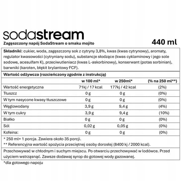 SODASTREAM Pepsi + Mirinda + 7Up + Mojito sirap för läskfontän 4 st.