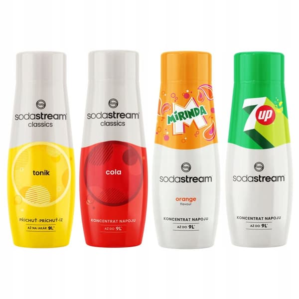 SODASTREAM Cola + Mirinda + 7Up + Soodasiirapit soodalähteeseen 4 kpl.