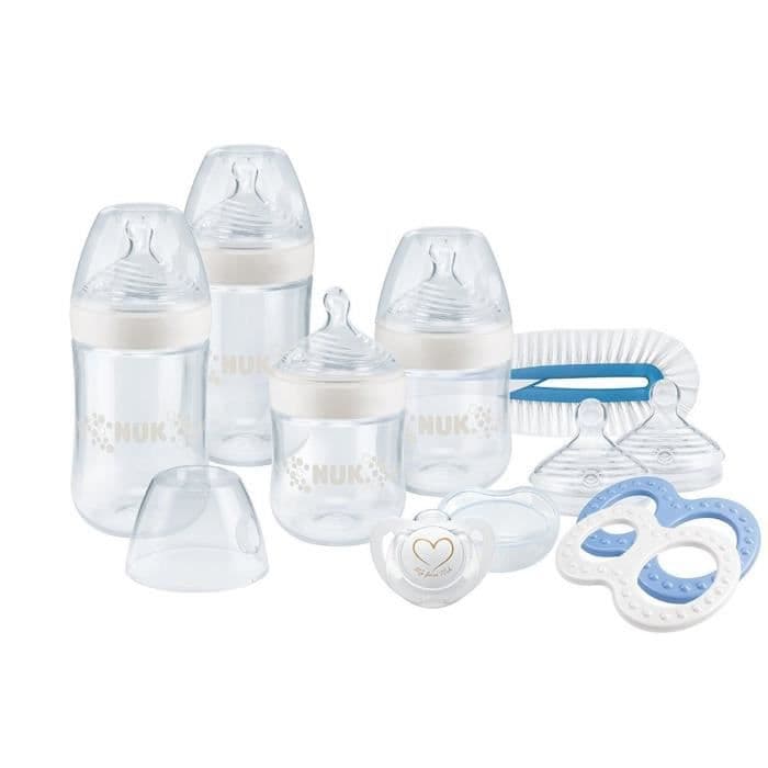 NUK Starter Set Nature Sense + Blue Teething Ring