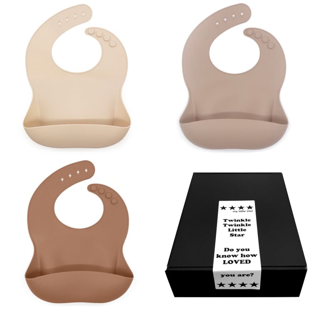 Mjuk Haklapp barn & bebis i Silikon - Beige, Kaki & Pecan