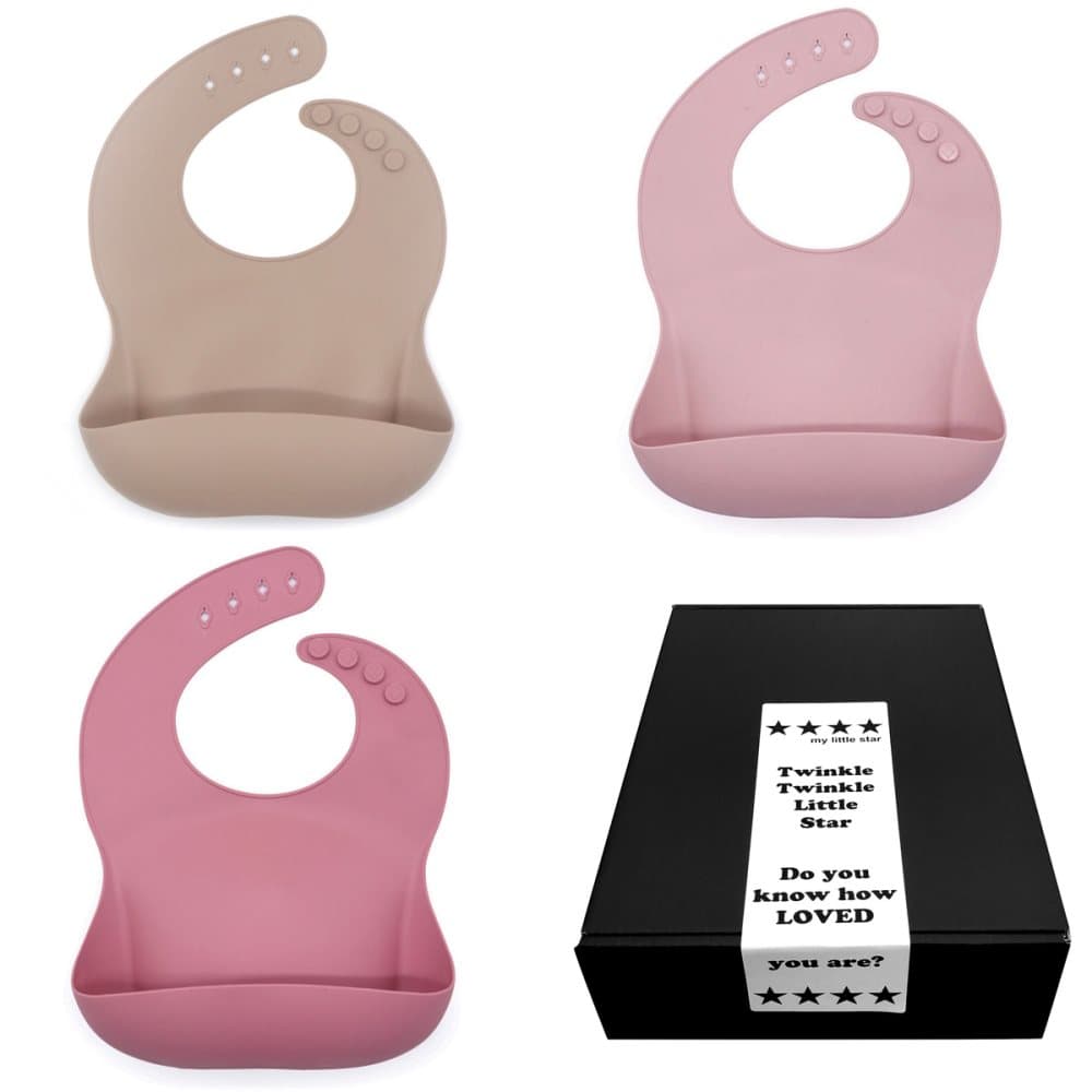 Mjuk Haklapp barn & bebis i Silikon - Kaki, Dusty & Rose