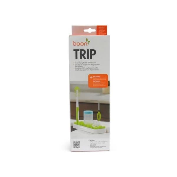 Travel Trip Bottle Drainer and Washer - BOON - Blandat - Från födseln - Grönt och vitt - Silikon