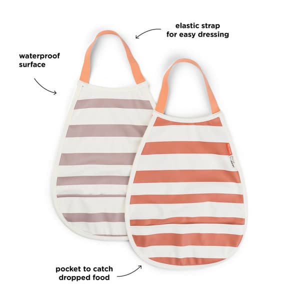 Hakklapp 2-pack Stripes Papaya/Powder Done by Deer