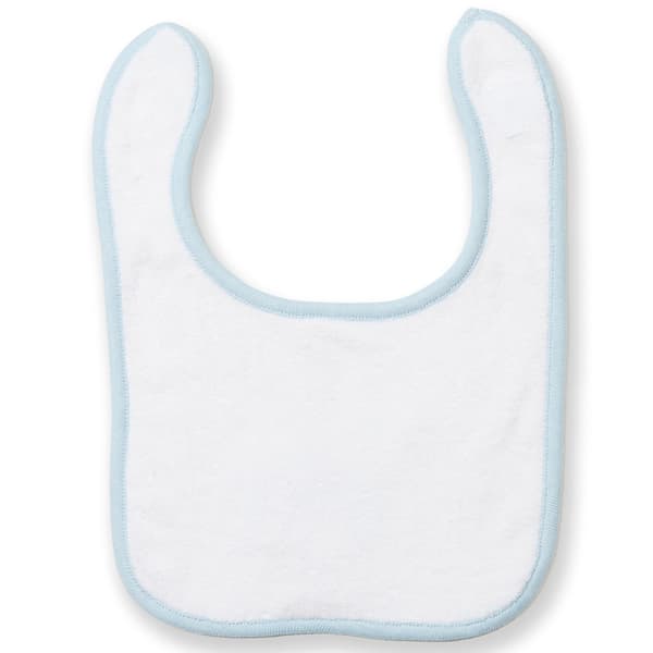 Larkwood Terrycloth Contrast Bib White/Pale Blue One Size
