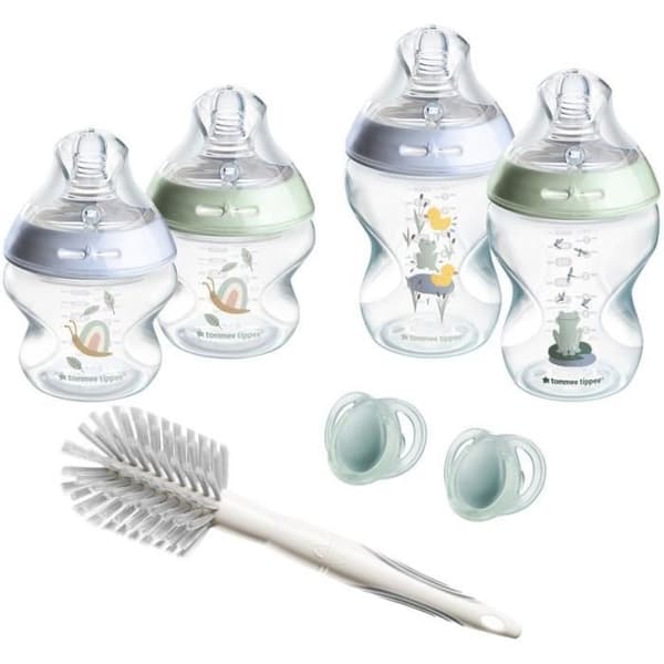 Tommee Tippee Flaskset Nyfödd Natural Start, Napp, Anti-Kolik, Självsteriliserande, Blå