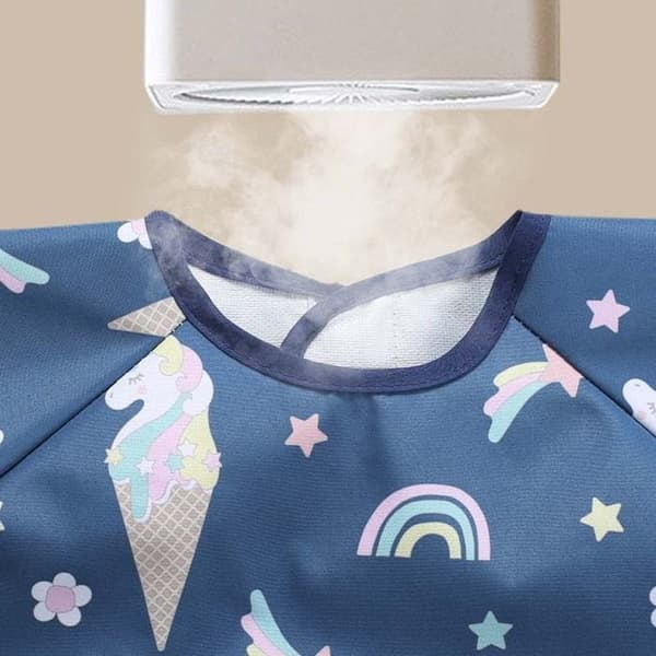 2 stycken babyhaklapp, babyhaklapp med vattentäta ärmar, bekväma och mjuka för -6 månader till 4 år