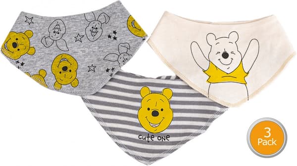Nalle Puh Haklapp för Baby - 3-Pack 62/68 cm