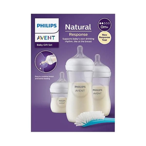Avent Natural Response Set med 3 neutrala nappflaskor