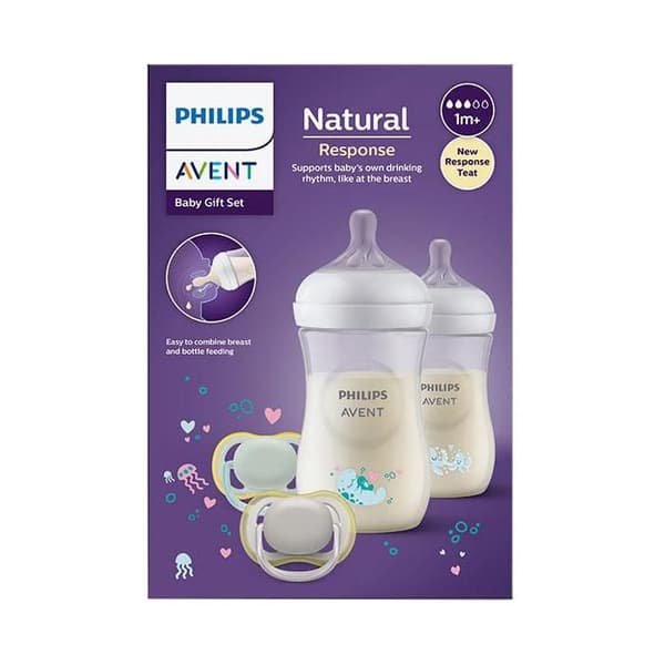 Avent Natural Response Box 2 dekorerade nappflaskor