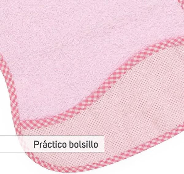 TI-TIN - Pack med 3 haklappar i korsstygn | Färg rosa | dimensioner 25x30 cm | Med snörstängning för enklare användning.