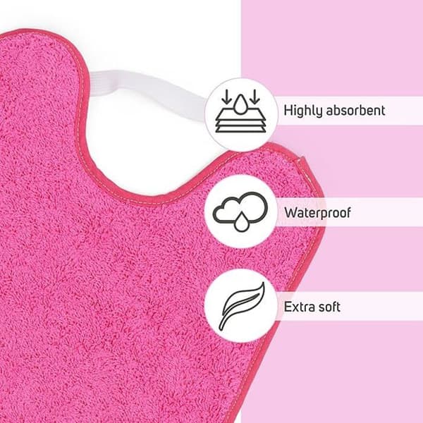 TI-TIN | Set med 4 vattentåliga haklappar för spädbarn | Elastisk stängning för bebisar från 6 till 18 månader | Maskintvättbar | 23x28 cm