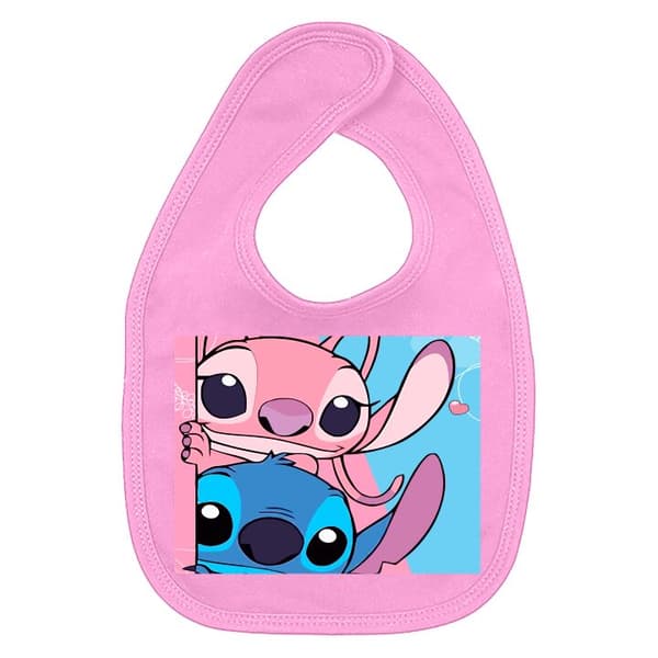Baby Hagesmæk Stitch & Angel Mørkrosa One-size
