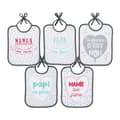 Miniatyrbild 2 av 6: BABYCALIN Paket med 5 födelsehaklappar Familjemeddelande - 20 x 25 cm