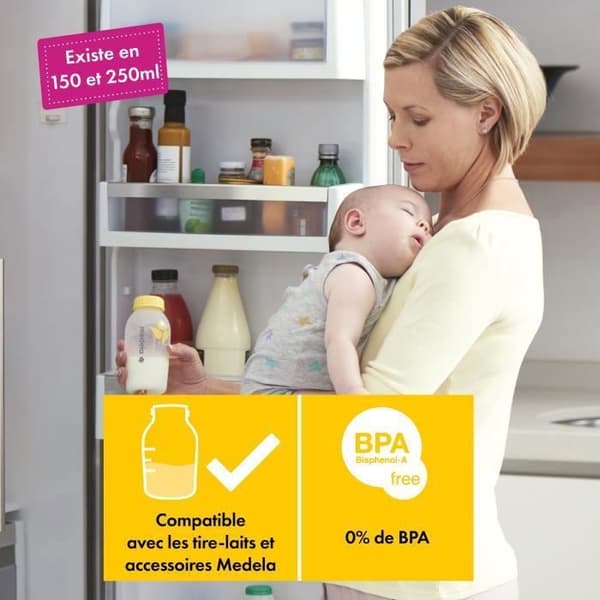 Medela nappflaskor - Set med 2 - 250ml - För förvaring och barnmat