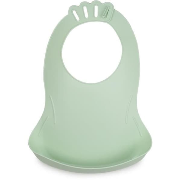 Set med 2 haklappar - THERMOBABY - BIBOU - Celadongrön och Charme Grey - Justerbar och vattentät
