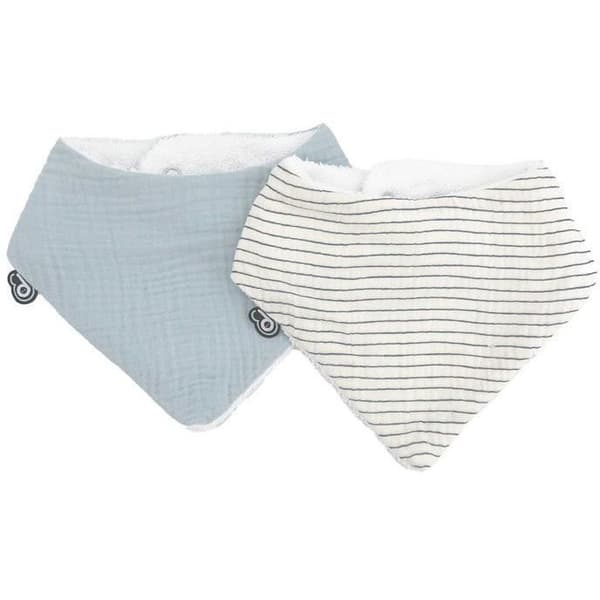 Pakke med 2 hagesmække - DOMIVA - TU - Muslin - Vintage Blå Striber
