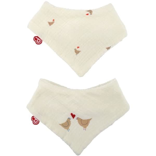 Lot om 2 bandana haklappar Love Crème 0-6 månader