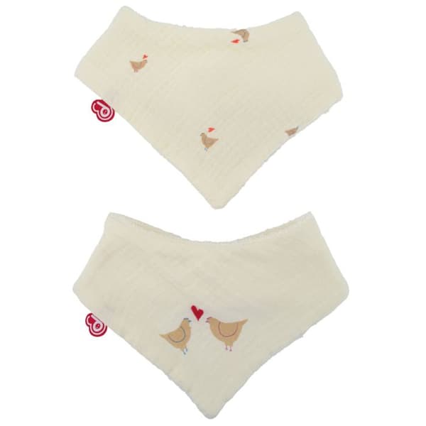 2-pack Love Creme haklappar för bandana, 0-6 månader