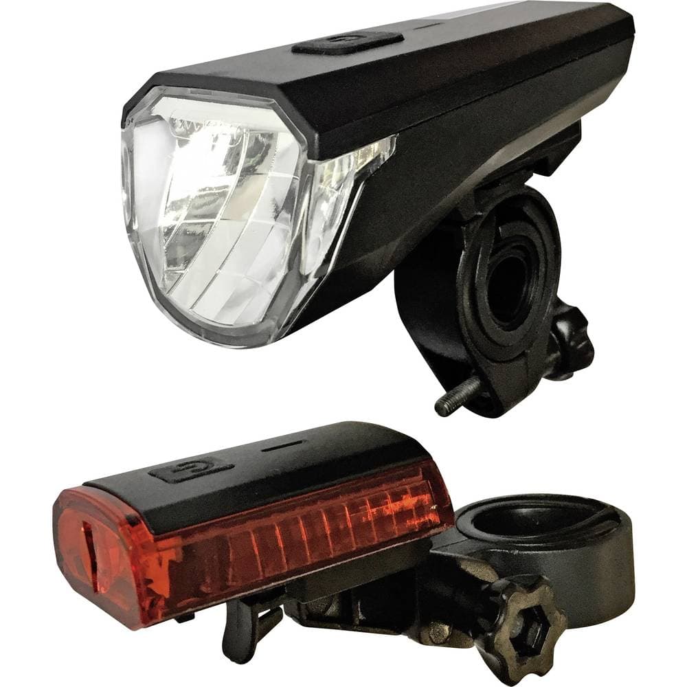 Arcas Cykelbelysning-set Arcas LED Uppladdningsbara batteri Svart